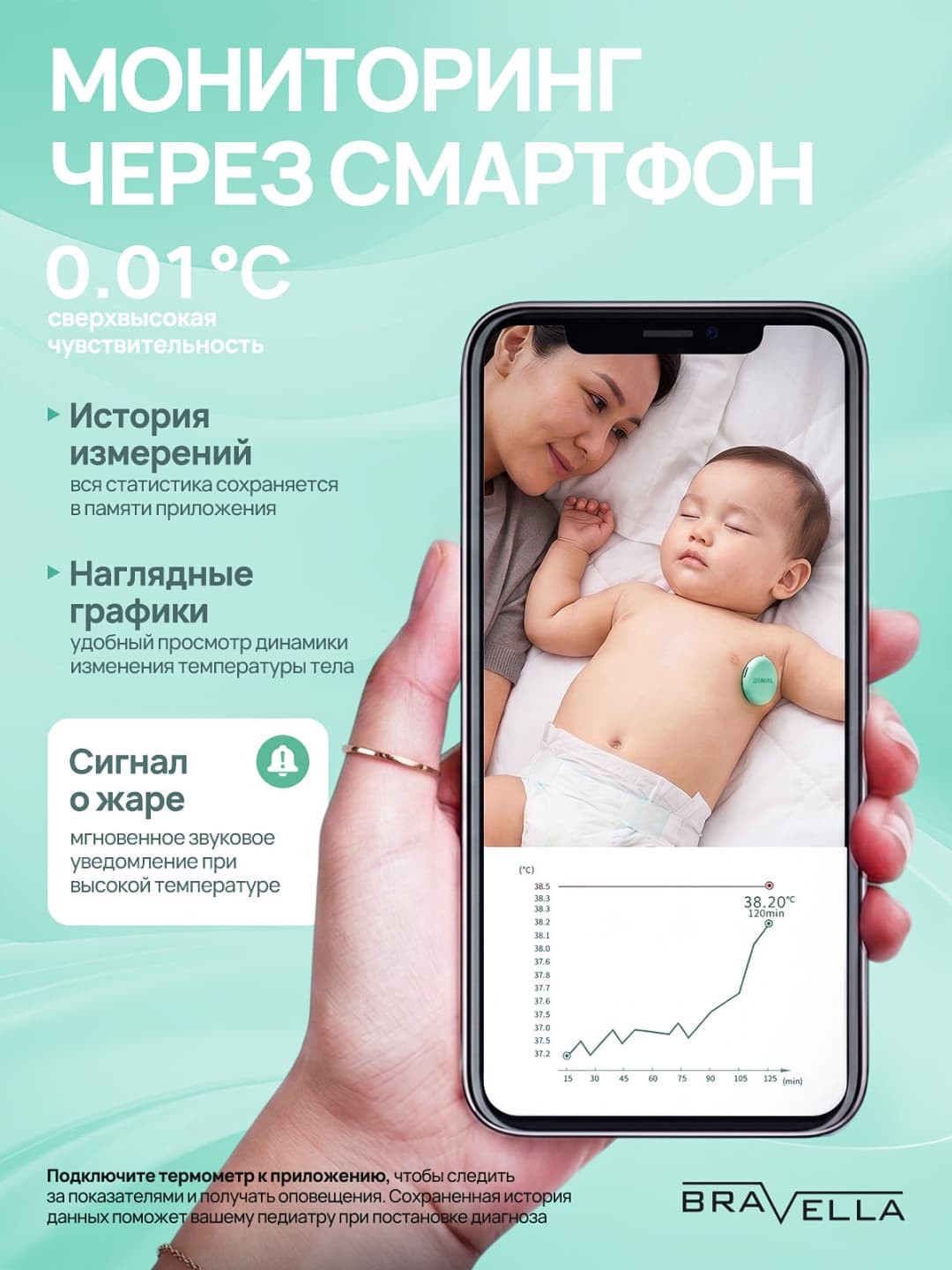 Термометр умный детский Bravella Gen1 — фото 3